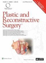 Plastic and Reconstructive Surgery journal cover with medical illustration and red banner