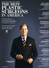 Best plastic surgeons in America magazine cover featuring medical professional in business attire