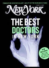 New York Magazine Best Doctors cover with X-ray hand image and green badge