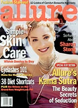 Allure magazine cover featuring skincare tips and beauty secrets with blonde woman smiling