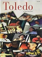 Toledo magazine cover showing collage of University of Toledo campus life and students