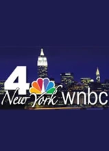 WNBC 4 New York logo with NBC peacock and city skyline on blue background