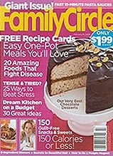 Family Circle magazine cover featuring easy one-pot meals, kitchen makeover, and holiday recipes