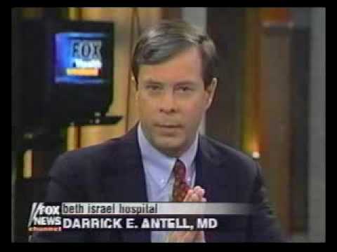 Dr. Darrick Antell appearing on Fox News as medical expert in suit and tie at Beth Israel Hospital